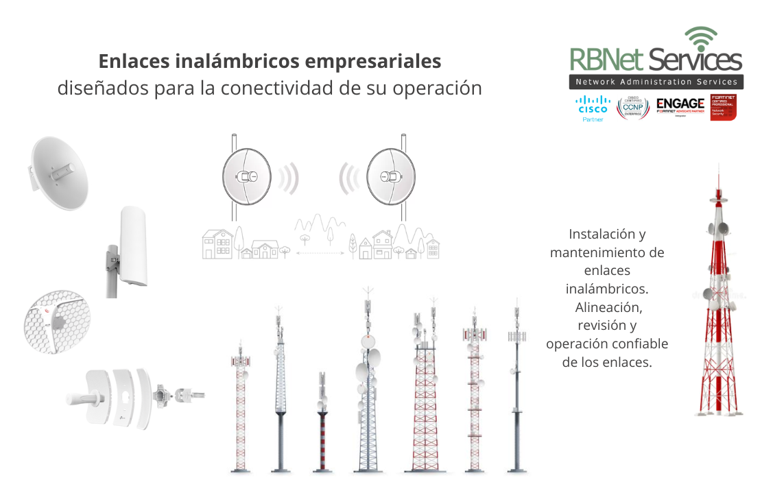 Enlaces inalámbricos empresariales en Saltillo con instalación, alineación y mantenimiento profesional